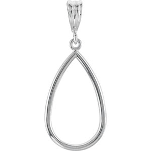 Sterling Silver 21x12.75mm Teardrop Pendant