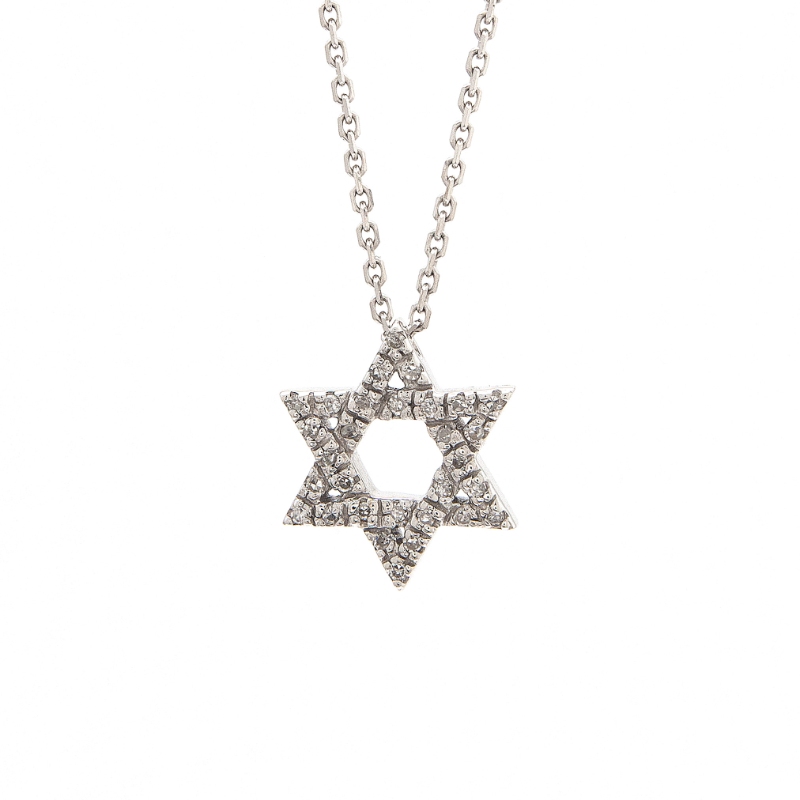 DIAMOND NECKLACE (WG) STAR OF DAVID