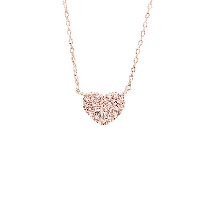 DIAMOND PETITE HEART NECKLACE (RG/16+2