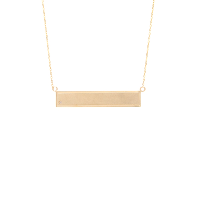 DIAMOND BAR NECKLACE (14KYG) 16+2