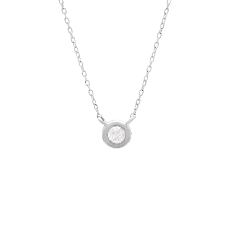 14K WG DIAMOND BEZEL NECKLACE