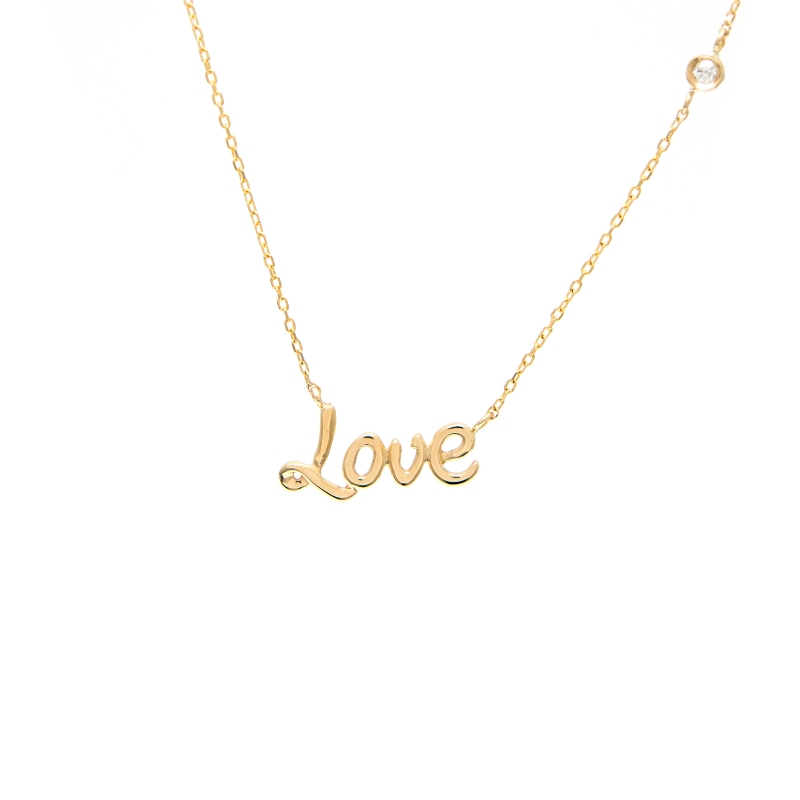 14K  DIAMOND LOVE NECKLACE (16+2