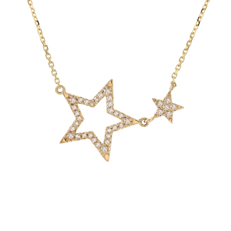 DIAMOND STAR NECKLACE (14K) (16+2