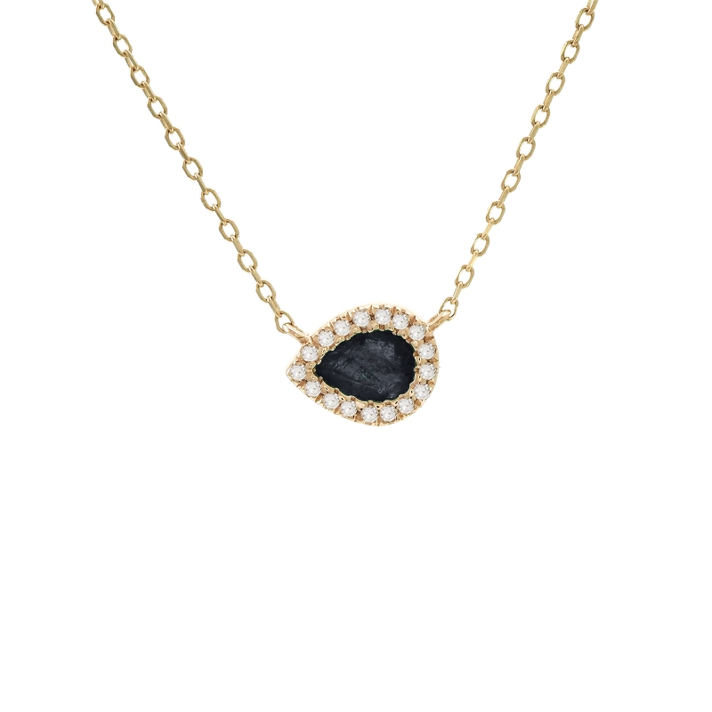 SAPPHIRE  WITH DIAMONDS NECKLACE (14K)16+