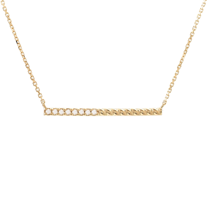 DIAMOND BAR FASHION NECKLACE (14KYG)