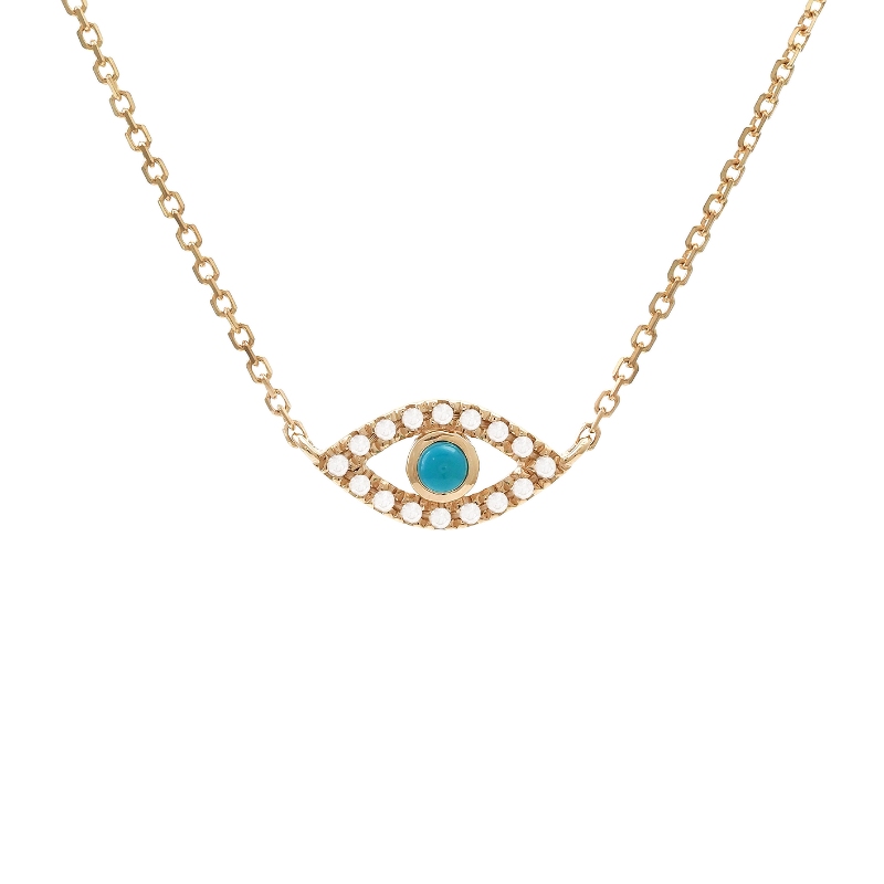 TURQUOISE DIAMOND NECKLACE (YG/16
