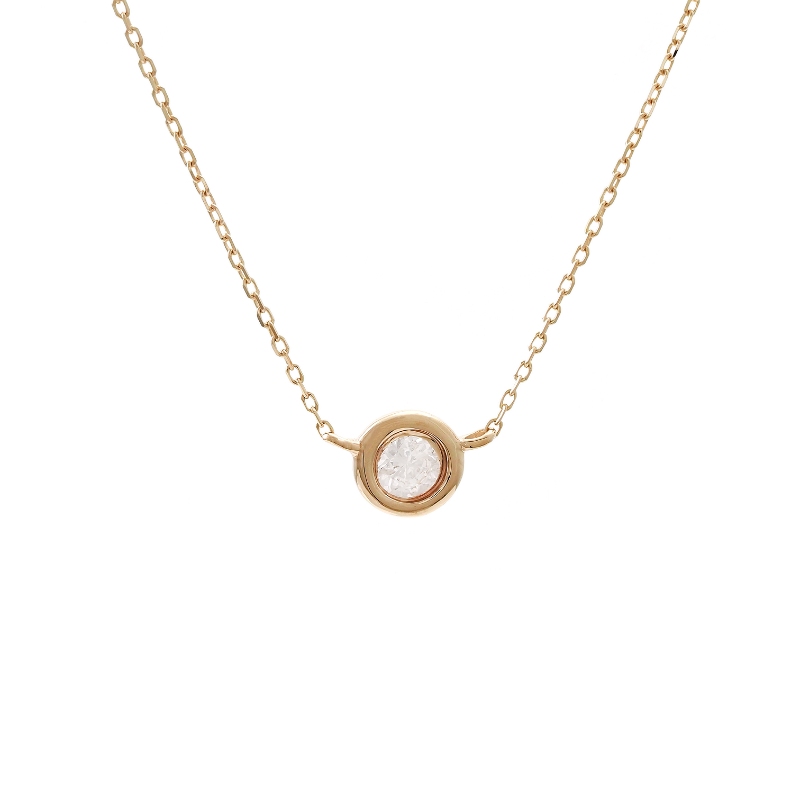 DIAMOND BEZEL SET NECKLACE (14K) (16+2
