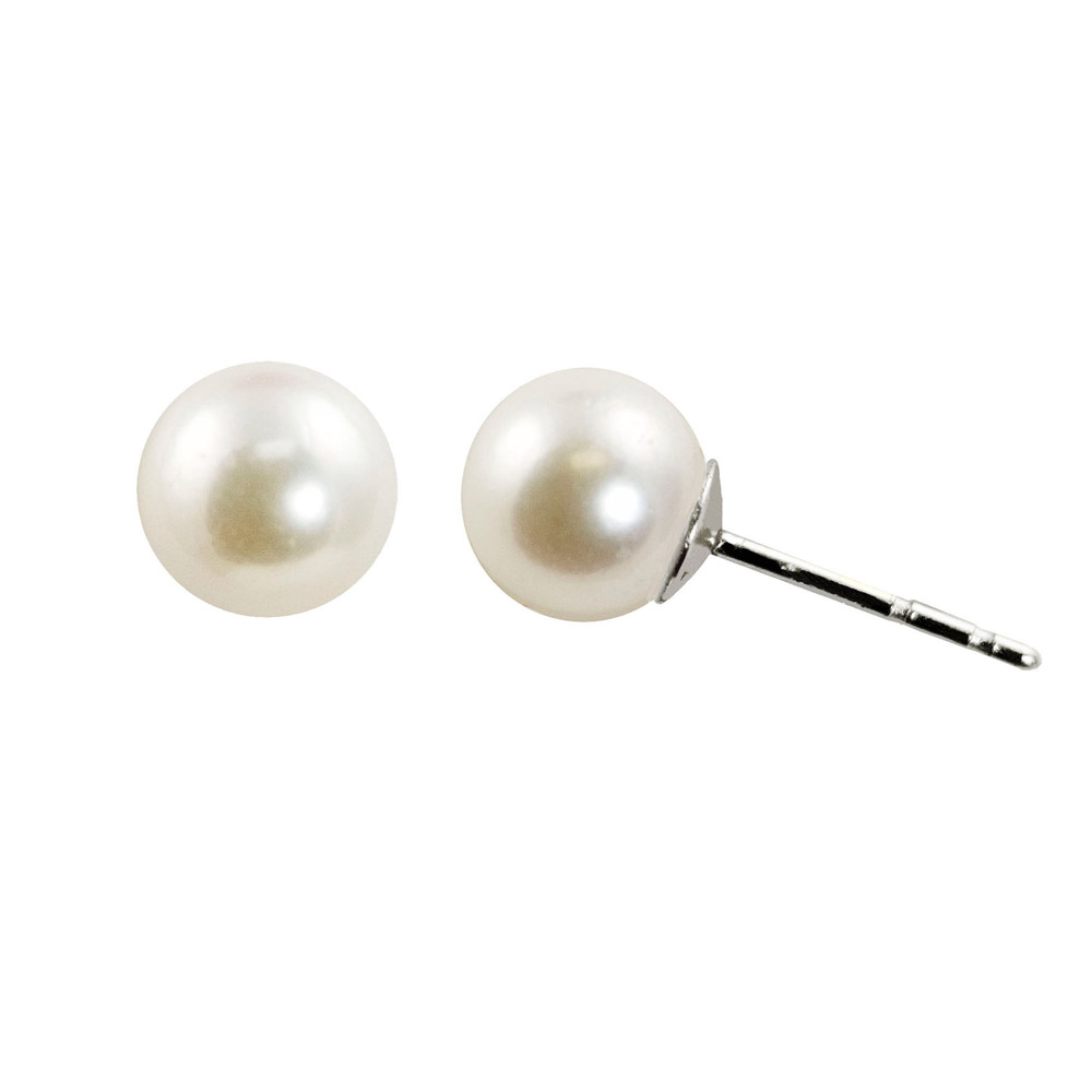 6mm Round Pearl Stud Earrings