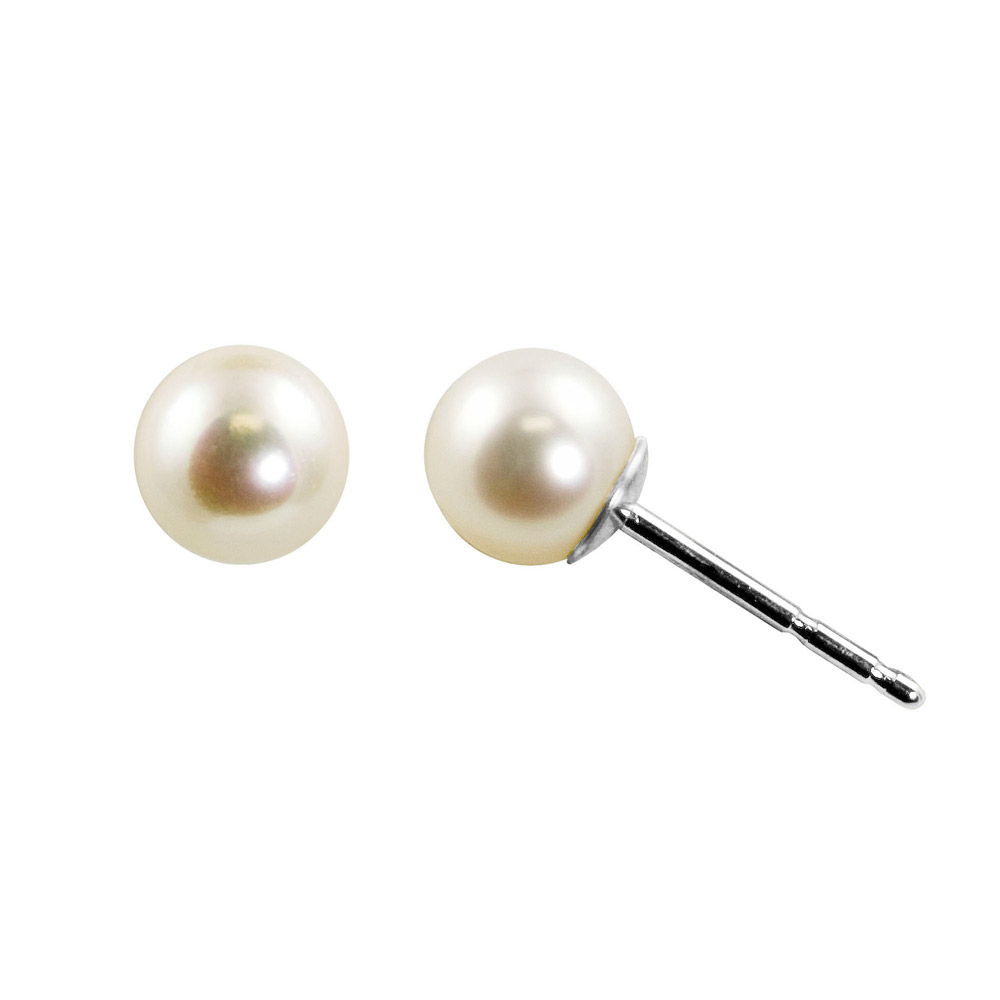 7mm Round Pearl Stud Earrings