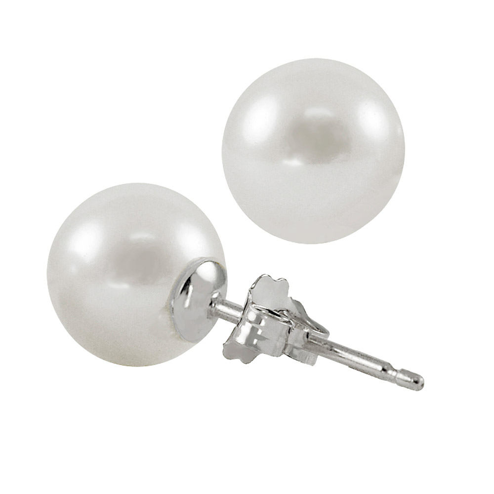 7.00-7mm Round Pearl Stud Earrings