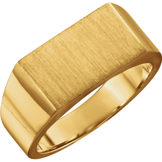 14K Yellow 15x9mm Men