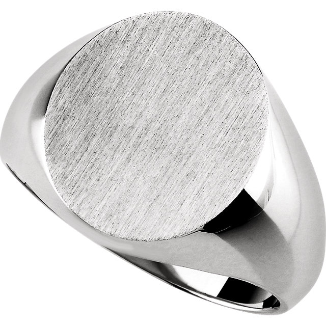 14K White 18x16mm Men