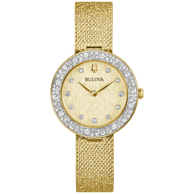 Bulova Crystal BUL Champagne Womens Watch