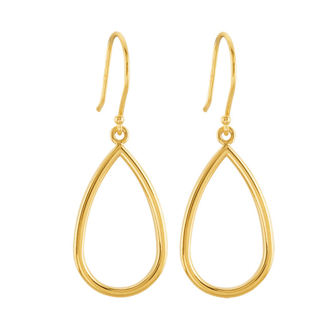 14K Yellow Pear Shaped Earrings