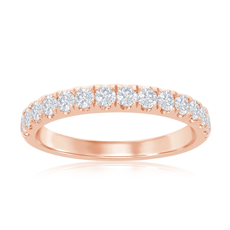14K Rose Gold Pav&eacute; Diamond Band