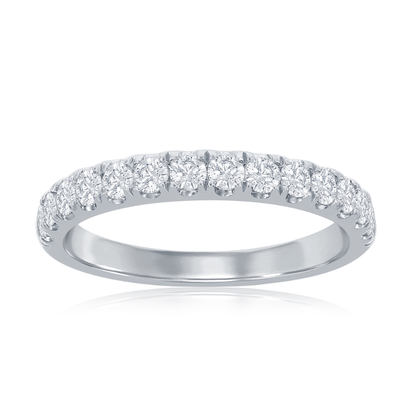 14K White Gold Pav&eacute; Diamond Band