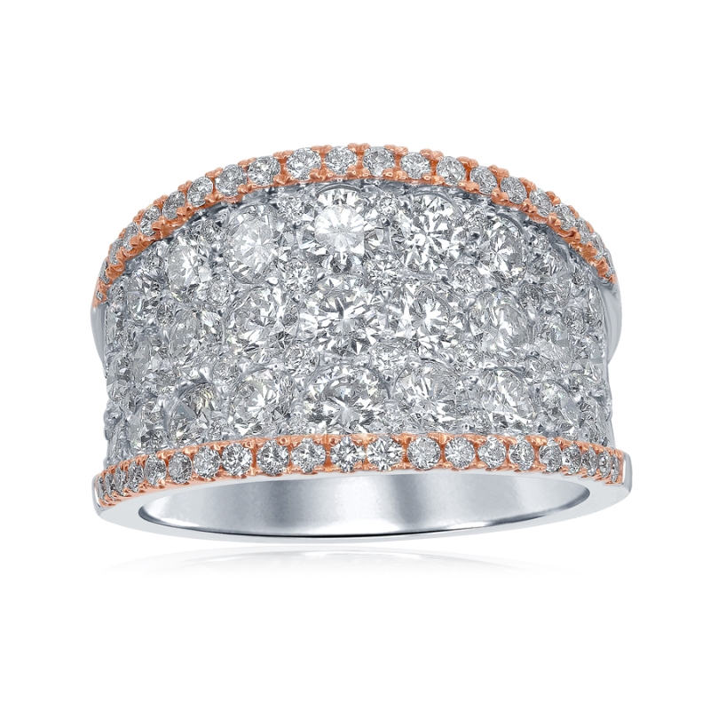 14K Two-Tone Layered Multi-Row Anniversary Band