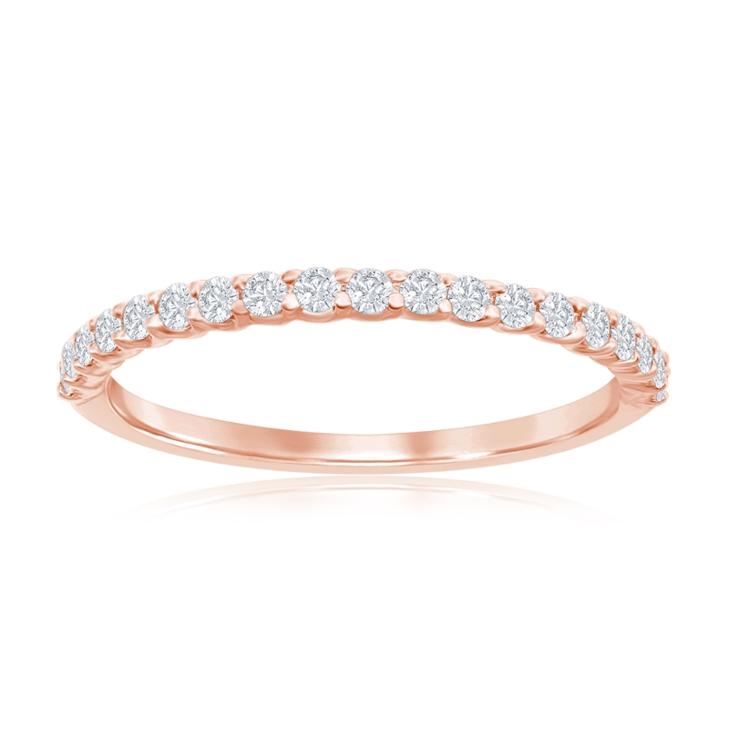 14K Rose Gold Micro Pav&eacute; Diamond Band