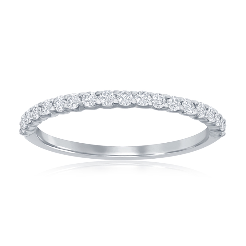 14K White Gold Micro Pav&eacute; Diamond Band
