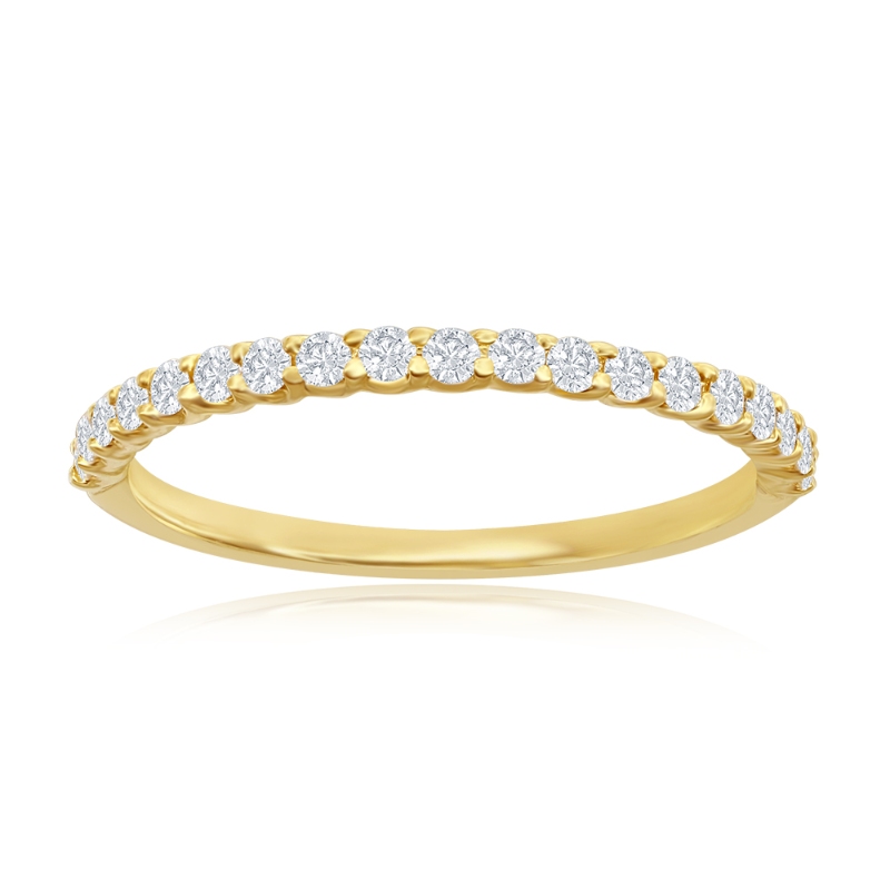 14K Yellow Gold Micro Pav&eacute; Diamond Band