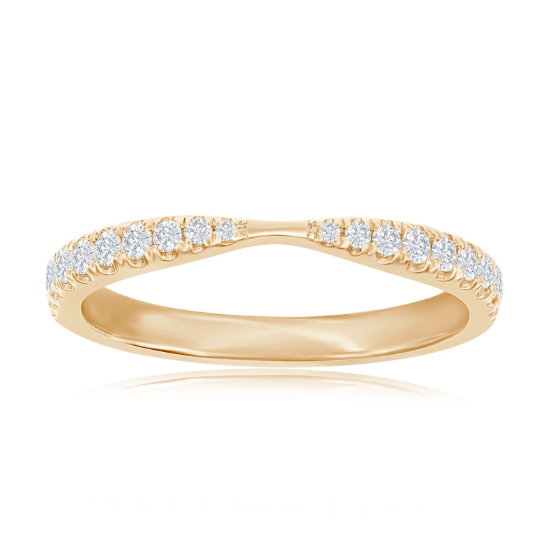 14K Yellow Gold Pinched Diamond Band