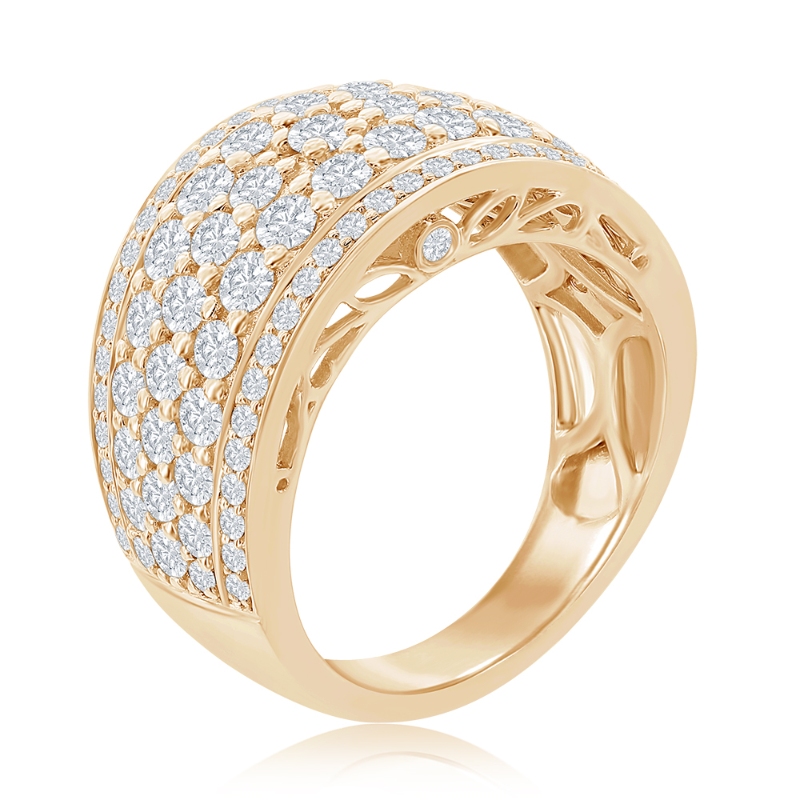 14K Yellow Gold Multi-Row Pav&eacute; Anniversary Band