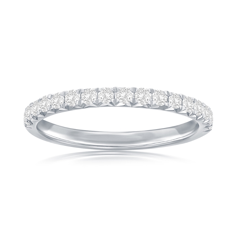 14K White Gold Pav&eacute; Diamond Band