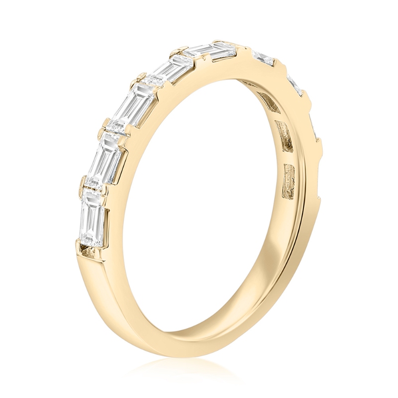 14K Yellow Gold Baguette Diamond Band
