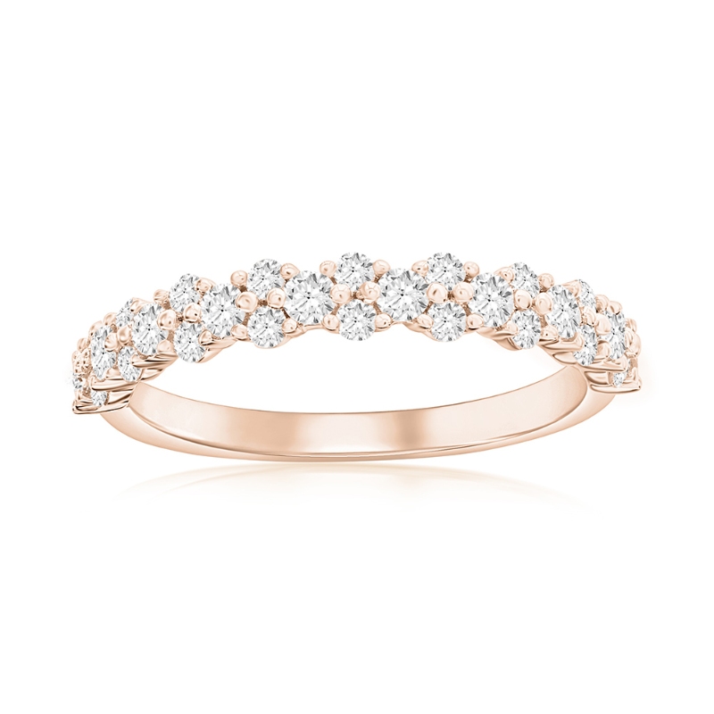 14K Rose Gold Pav&eacute; Diamond Band