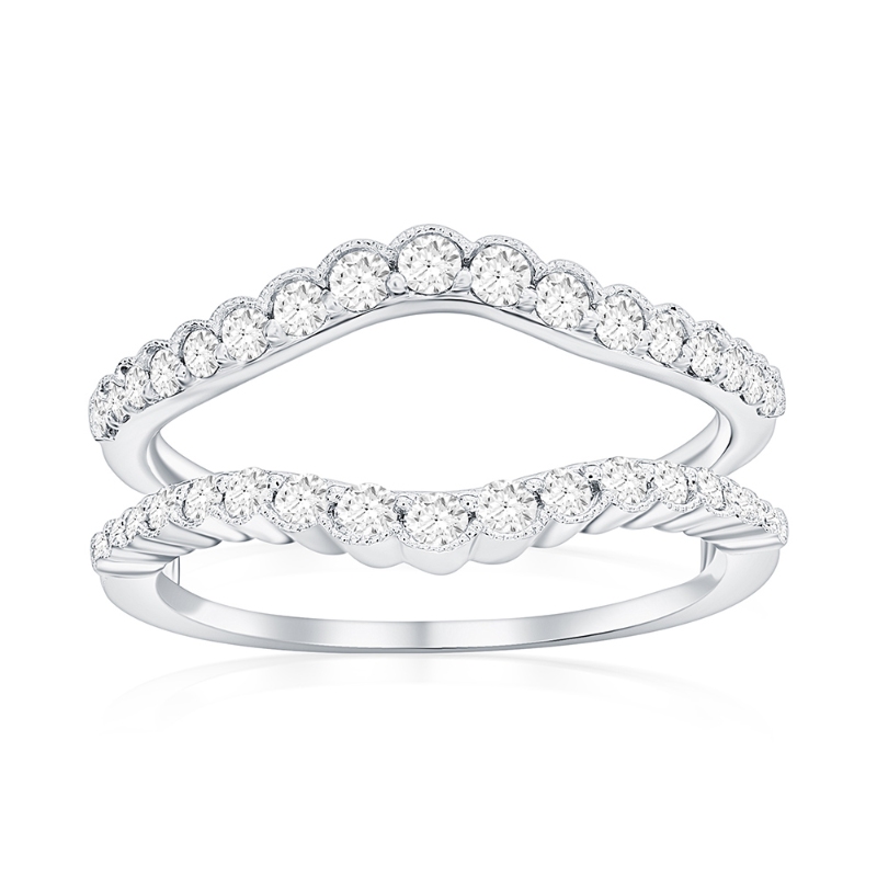 14K White Gold Diamond Ring Insert