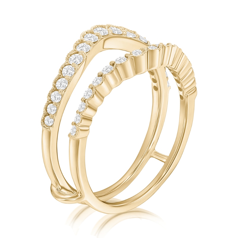 14K Yellow Gold Diamond Ring Insert