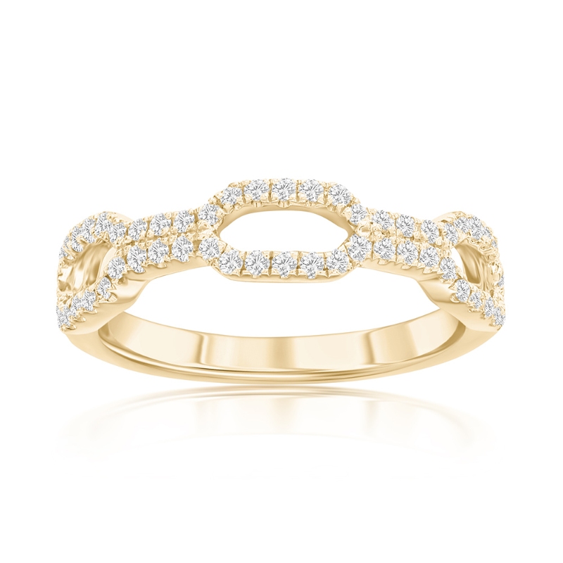 14K Yellow Gold Chain Diamond Band