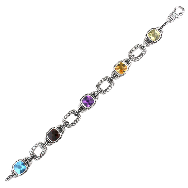 Silver Multi Gem Bracelet