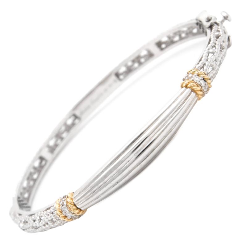 18K/Silver Diamond Bangle