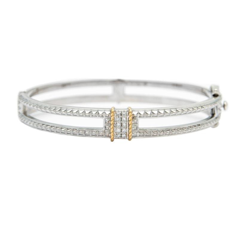 18K/Silver Diamond Bangle