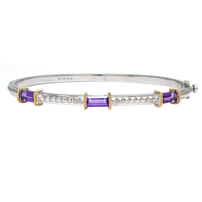 18K/Silver Amethyst Bangle
