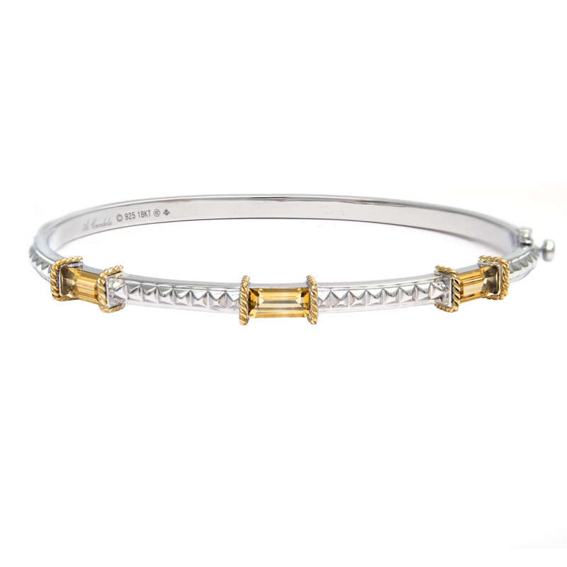 18K/Silver Citrine Bangle