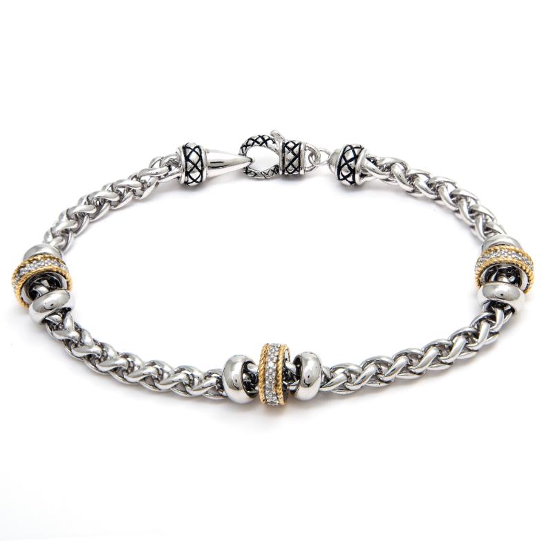 18K/Silver Diamond Bracelet