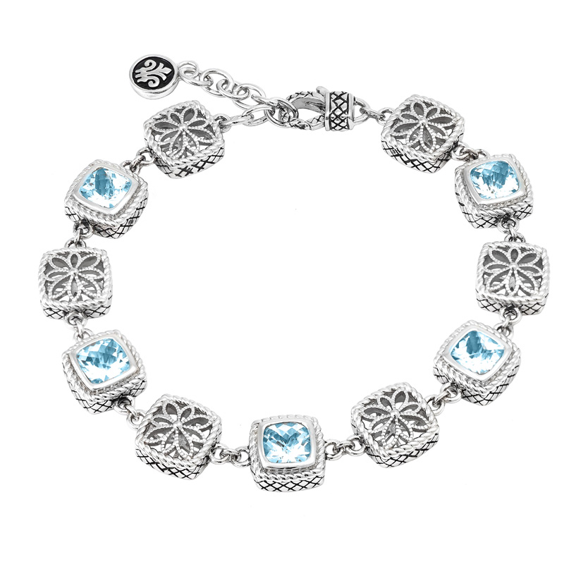 Silver Blue Topaz Bracelet (7