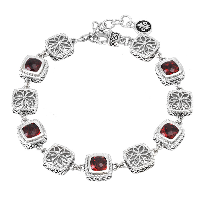 Silver Garnet Bracelet (7