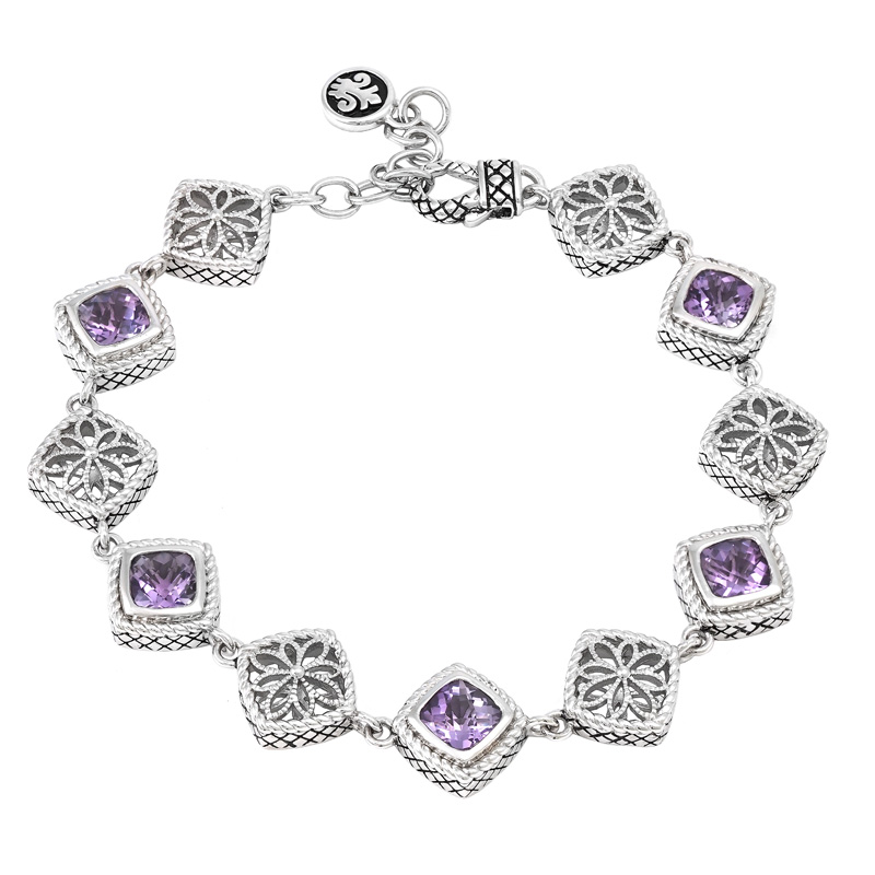 Silver Amethyst Bracelet (7