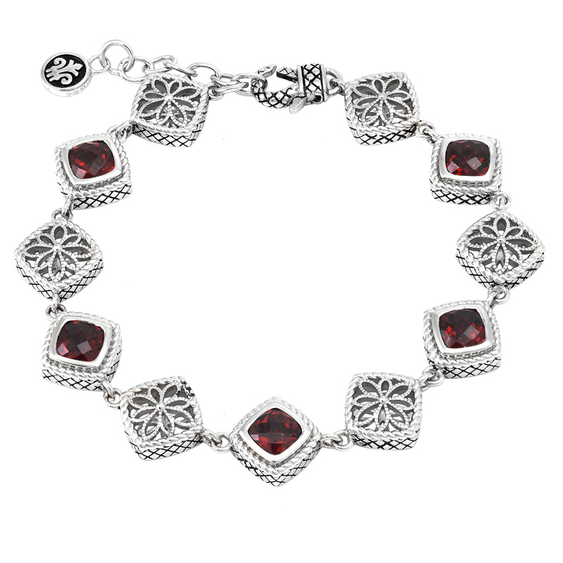 Silver Garnet Bracelet (7