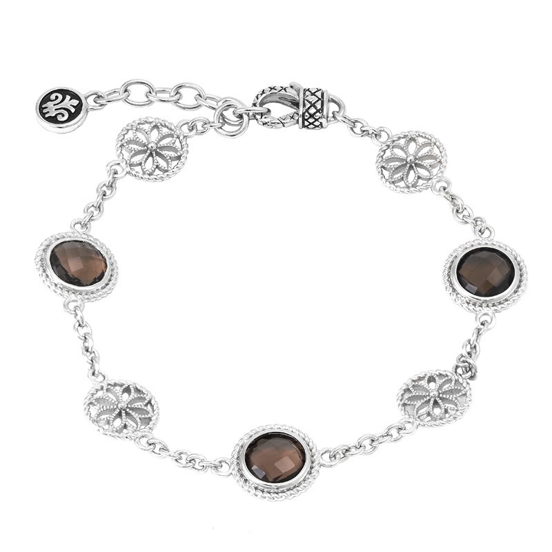 Silver Smoky Quartz Bracelet (7
