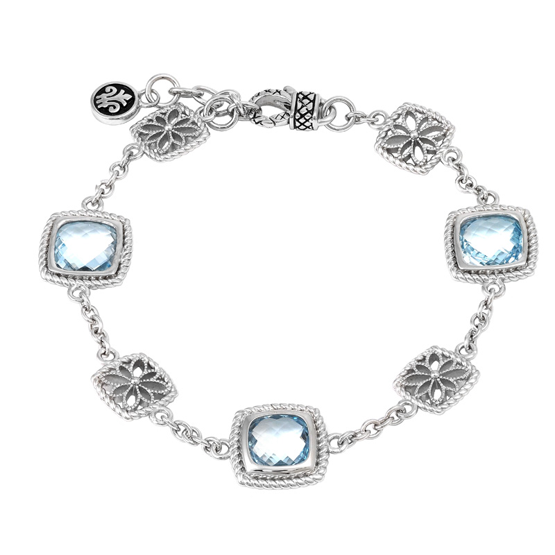Silver Blue Topaz Bracelet (7