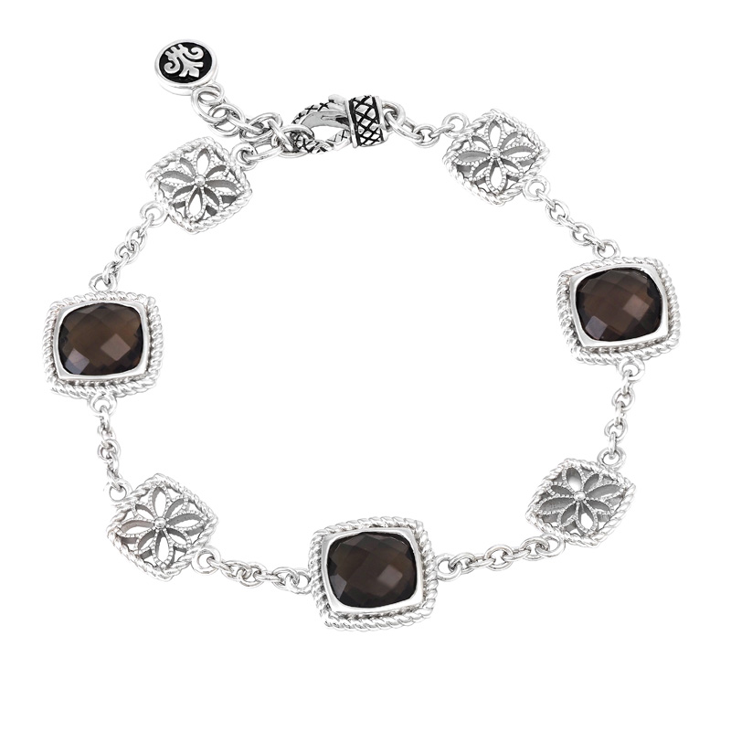Silver Smoky Quartz Bracelet (7