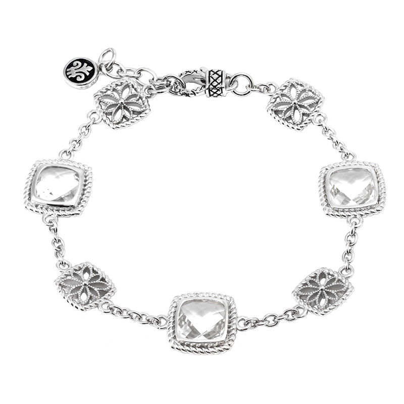 Silver White Topaz Bracelet (7