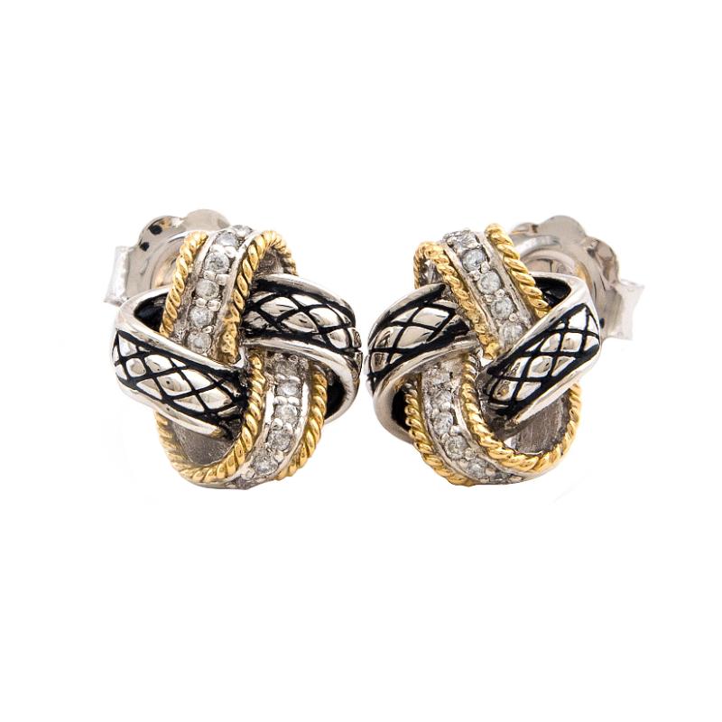 18K/Silver Diamond Earrings