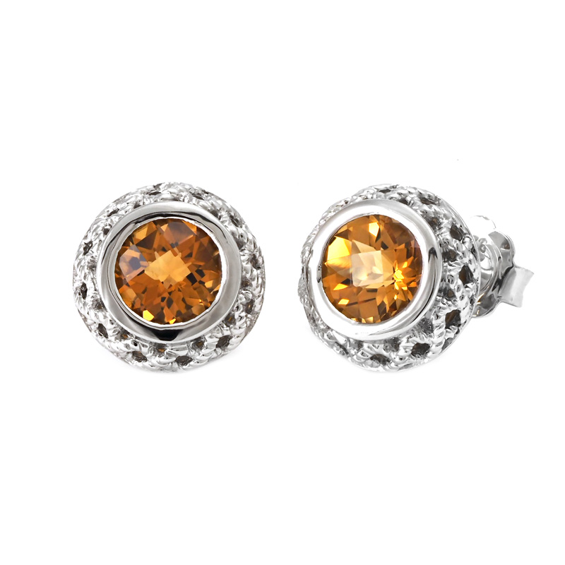 Silver Citrine Earrings