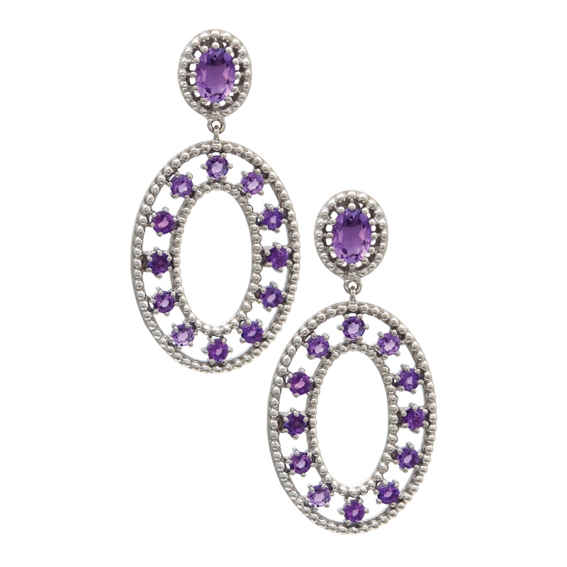 Silver Amethyst Earrings