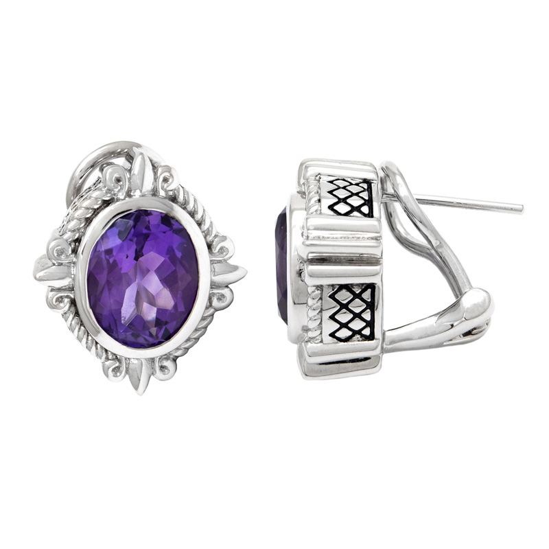 Silver Amethyst Earrings
